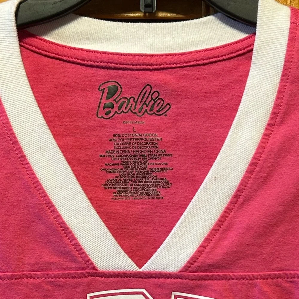 Mattel Barbie Pink V-Neck Cropped Top - Picture 4 of 12